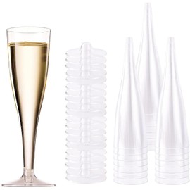 Yitobici Champagne Glasses, Transparent Champagne Glasses, Reusable, Champagne Flutes, Champagne Glasses, for Weddings, Birthdays and Parties (17.5 cm)