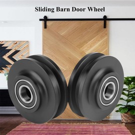 4Pcs Sliding Barn Door Wheel Heavy Duty Cabinet Window Pulley Roller Hardware Smoothy Quiet Sliding Door Track Perfect for DIY Barn Door
