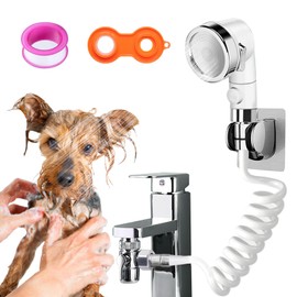 Hand Shower Sink Faucet Hose Sprayer for Hair Washing, Bathroom Sink Sprayer Rinser Attachement,Bathtub Faucet Shower Head Replacement for Baby Bath with 3 Settings & On Off Switch