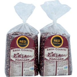 Amish Country Popcorn | 2-2 lbs Bags | Red Popcorn Kernels | Old Fashioned, Non-GMO and Gluten Free