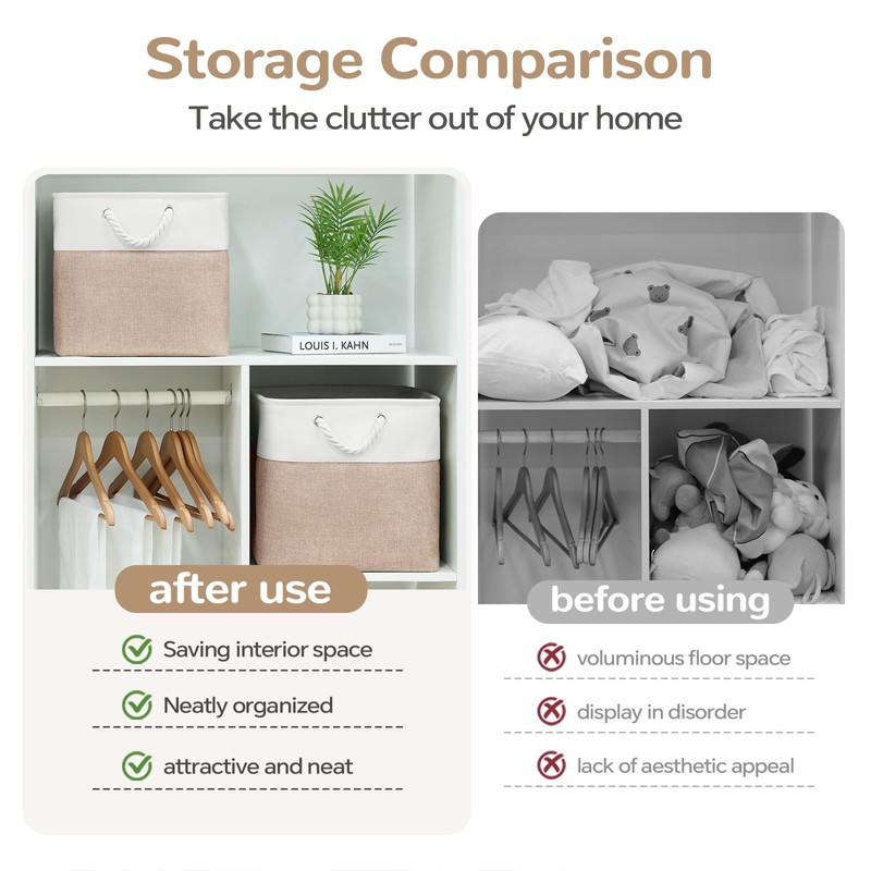 VQRTEXA 13 x 13 Inch Cube Storage Bins, 6 Pack
