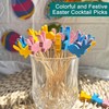 Easter Cocktail Picks,100 PCS Easter Bunny Toothpicks for Appetizers,4.7 inch