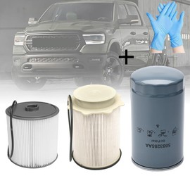 Coimoviol 6.7L Cummins Fuel Filter Water Separator Oil Filter Kit Fit For DODGE RAM 2500 3500 4500 5500, 2019-2023 Replaces# 68436631AA 68157291AA 5083285AA