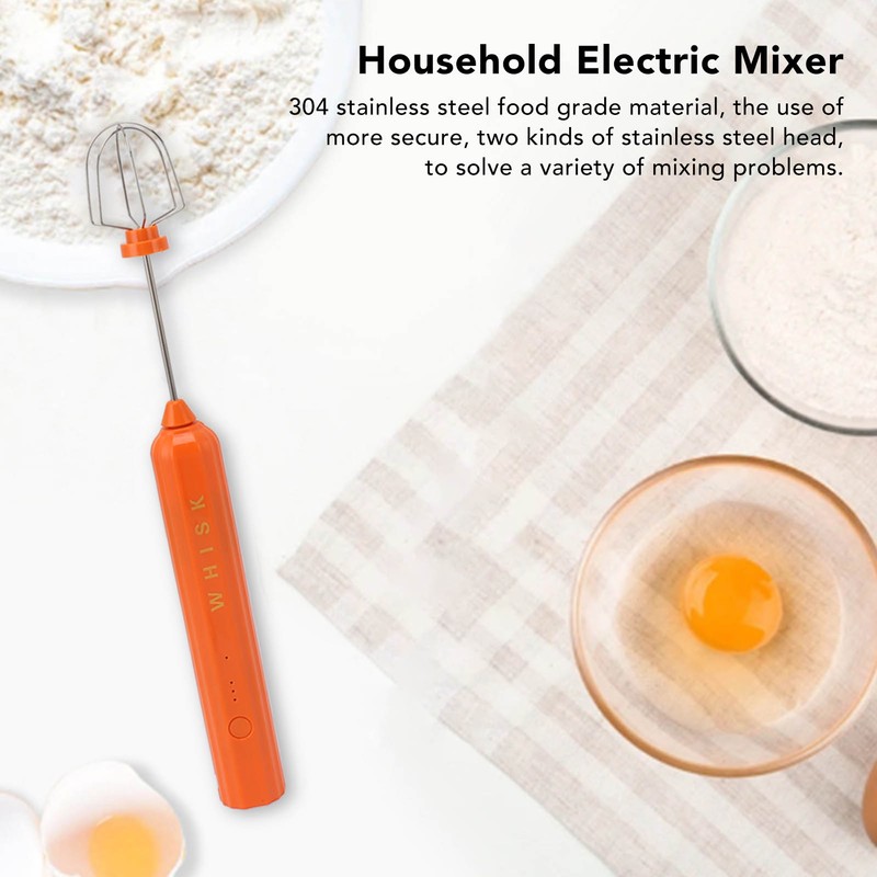 USB Household Stainless Steel Electric Mixer Handheld Small Mixer Wireless