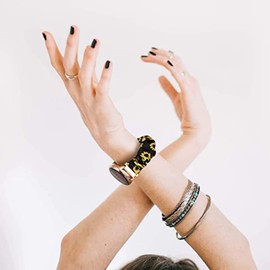 Lamshaw ID208 Plus Smart Watch, Fabric Elastic Scrunchie Elastic Band Cute Replacement Straps Compatible for Quican, aeac, WMK, Fitpolo ID208 Plus 1.8'' Smart Watch (Sunflower)