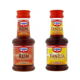 Dr. Oetker Baking Aroma RUM Flavor 38 ml bottle AND Dr. Oetker VANILLA Aroma Flavoring 38 ml bottle