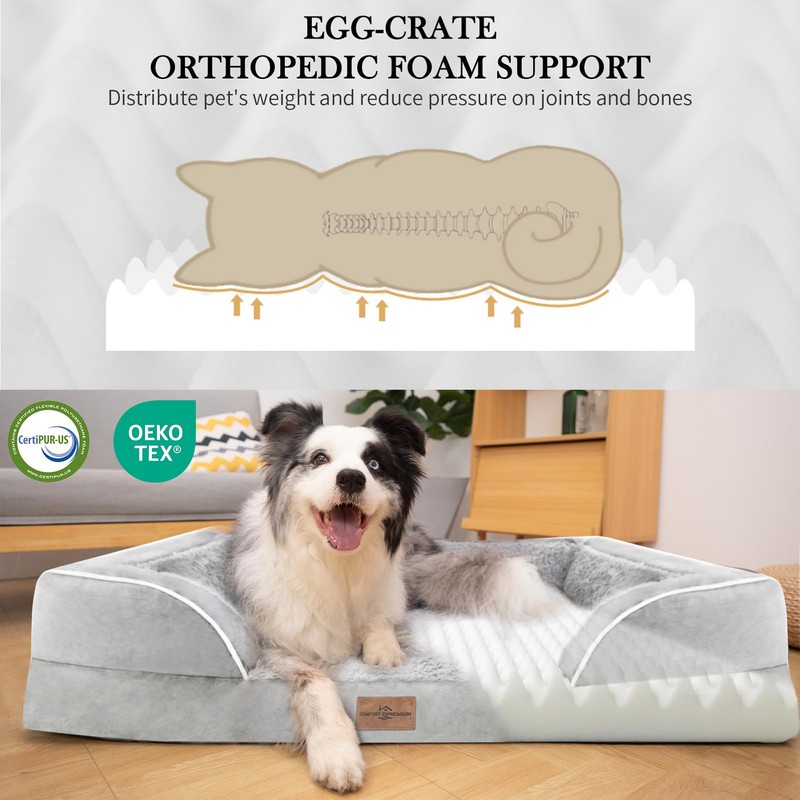 Comfort Expression Orthopedic Dog Bed for Large Dogs 38x25 Inch,