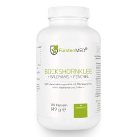 Fürstenmed Fenugreek Capsules + Wild Yams Yam) with Fennel, MSM, Silica, Biotin, 180 Hochdosierte Vegan Capsules Breast Growth – Interchangeable Years BREASTFEEDING, Hair Loss, Hair Nails & Skin