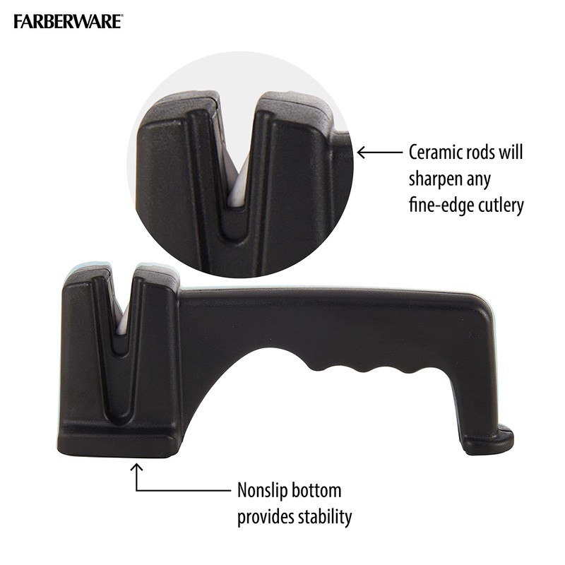 Farberware Tabletop Knife Sharpener, Black, 7.5-Inch
