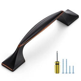 Ravinte 10 Pack Cabinet Handles Oil Rubbed Bronze Cabinet Pulls 3 Inch Kitchen Curved Drawer Handles for Kitchen Cupboard Arch Pulls Square Foot Dresser Come with Screwdriver