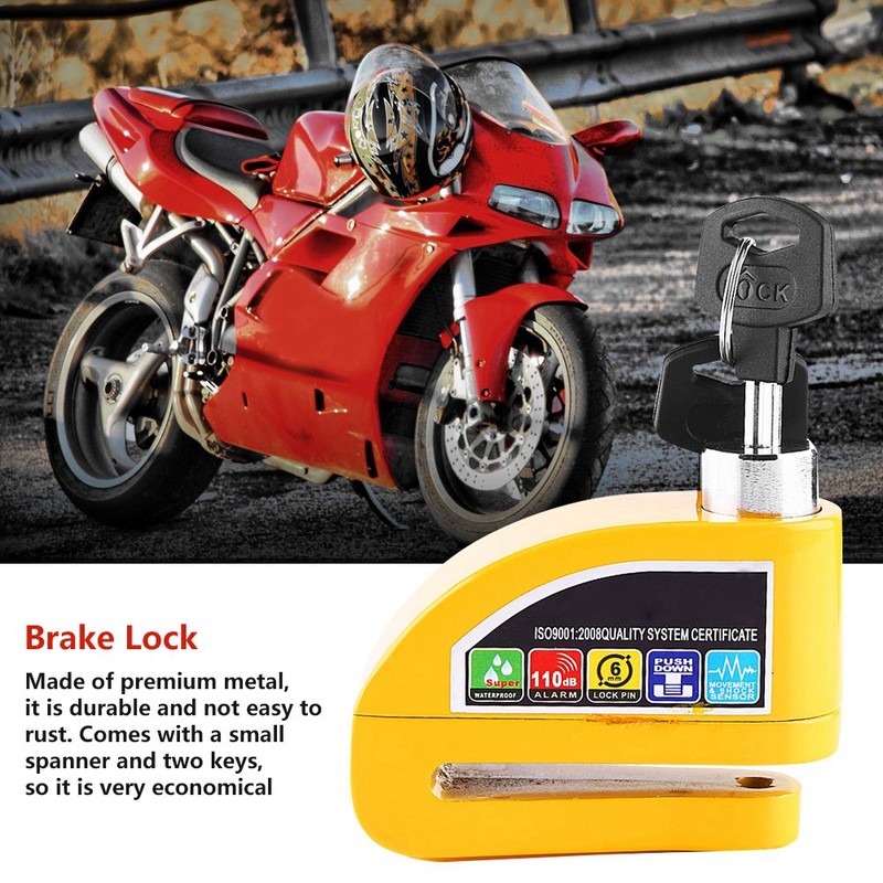 Motorcycle Scooter Bicycle Anti theft Disc Brake Lock Security Alarming