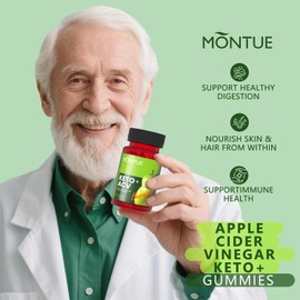 Sugar Free Apple Cider Vinegar Gummies B12 Multivitamin,ACV Supplement Gummy Vitamins,Non GMO, Vegetarian Supplement for Women & Men，Non-GMO Organic（60） Gummies