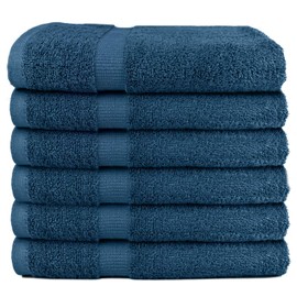 DAN RIVER 100% Cotton Bath Towels Set Pk 6-Ultra Soft Large Bath Towel-100% Cotton Blue Opal Towel Set-Highly Absorbent Daily Usage Bath Towel-Ideal for Pool Home Gym Spa Hotel-Bath Towel Set 24 x 48