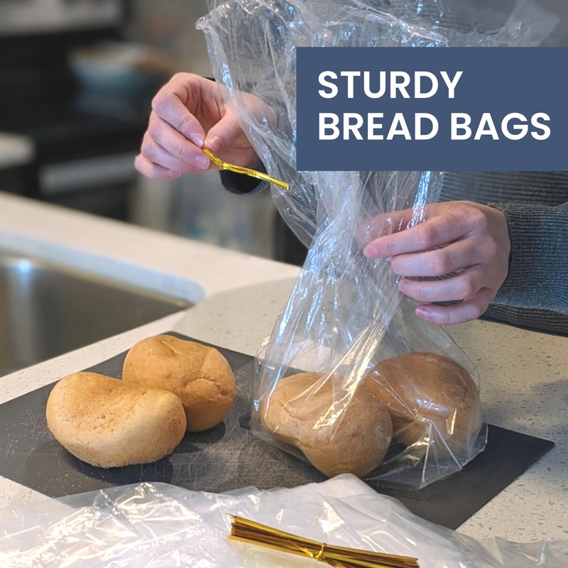 Reusable Plastic Bread Bags for Homemade Bread - 100 Pack