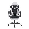 High Back Ergonomic Gaming Chair with Footrest Headrest Lumbar Support-PVC