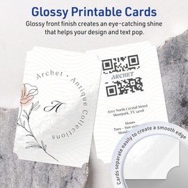 Avery Printable Rectangle Cards with Scalloped Edges with Sure Feed Technology, 3.5" x 5", Glossy White Cardstock, Laser/Inkjet, 40 Total, Great for Postcards and Thank You Cards