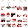 50 Pcs Poppy Keychain for Memorial Day Red Poppy Flower