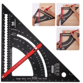 LARMEIL Carpenter Square 12 inch Woodworking Tools Smart Square, Adjustable Square Rafter Square Carpenter Tools, Combination Square Framing Square, Aluminium Carpentry Squares, Gift for Carpenters