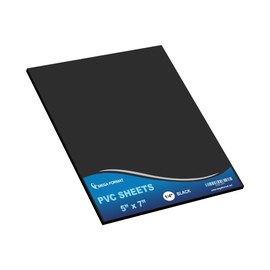 Mega Format Expanded PVC Plastic Sheets - 5" X 7" Rigid Black Sheet for Crafts, Signage, & Displays - Sintra, Celtec PVC Board - Waterproof for Outdoors Use - 1/4" 6mm Thick - 1-Pk-Black
