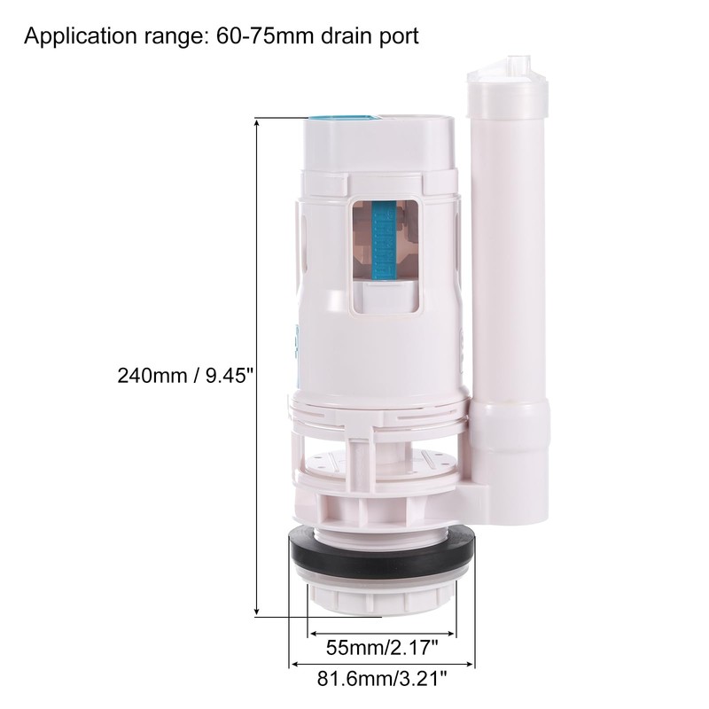 uxcell Toilet Flush Valves, 2 Inch Dual Flush Valve Split