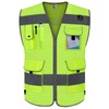 TCCFCCT Mesh High Visibility Vest 9 Pockets Reflective Safety Work