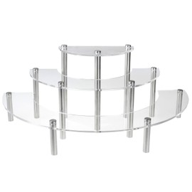 MyGift Semicircle 3 Tier Cupcake Stands, Tabletop Clear Acrylic Tiered Display Riser Rack, 3-Piece Set