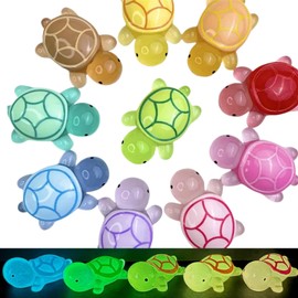 100pcs Mi/ni Tur/tles,Luminous Tiny Sea Turtles,Tiny Turtle Toys Mini Resin Animals,Mini Luminous Turtles Resin,Multicoloured Small Cute Turtle Re/sin Charms Mini Figure for DIY,Suitable for All