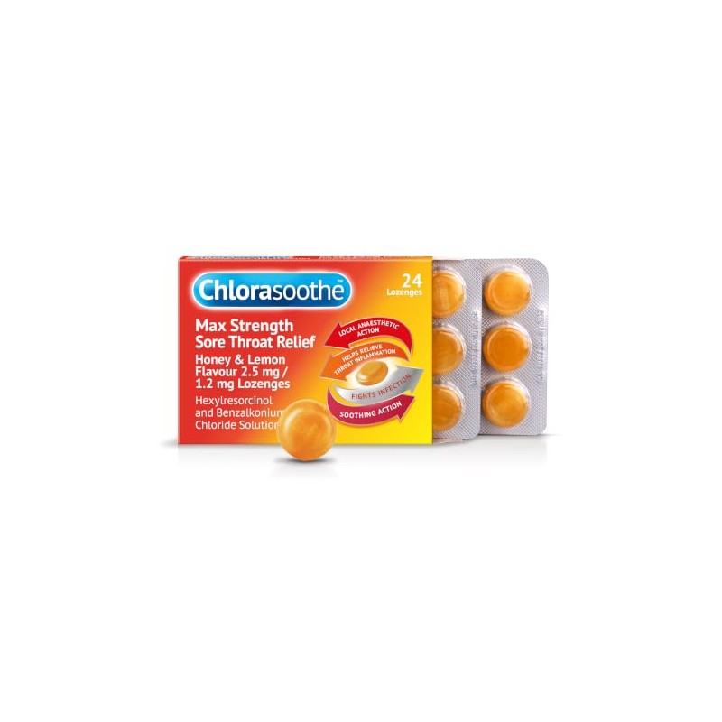 Max Strength Sore Throat Relief Honey & Lemon Lozenges