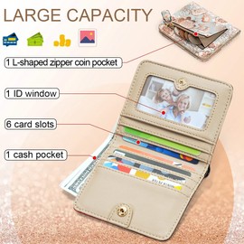 APHISON Womens Wallet, Slim Small Wallet for Women RFID Wallet Women Cartoon Microfiber Leather with ID Credit Card Holder Zipper Coin Pocket Bifold Compact Wallet Bird