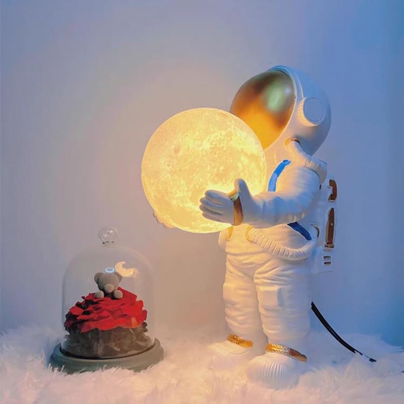 Meefad Astronaut Table Lamp Cute Space Lamp Spaceman Bedside Lamp