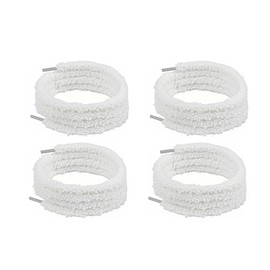VVQWCY 2 Pairs of Fluffy Laces, Fluffy Shoelaces, 120 cm, Flat Plush Shoelaces, Thick Laces, Sneaker Campus Shoelaces, Universal Soft Elastic Shoelaces Replacement Shoe Laces, White, Unit size
