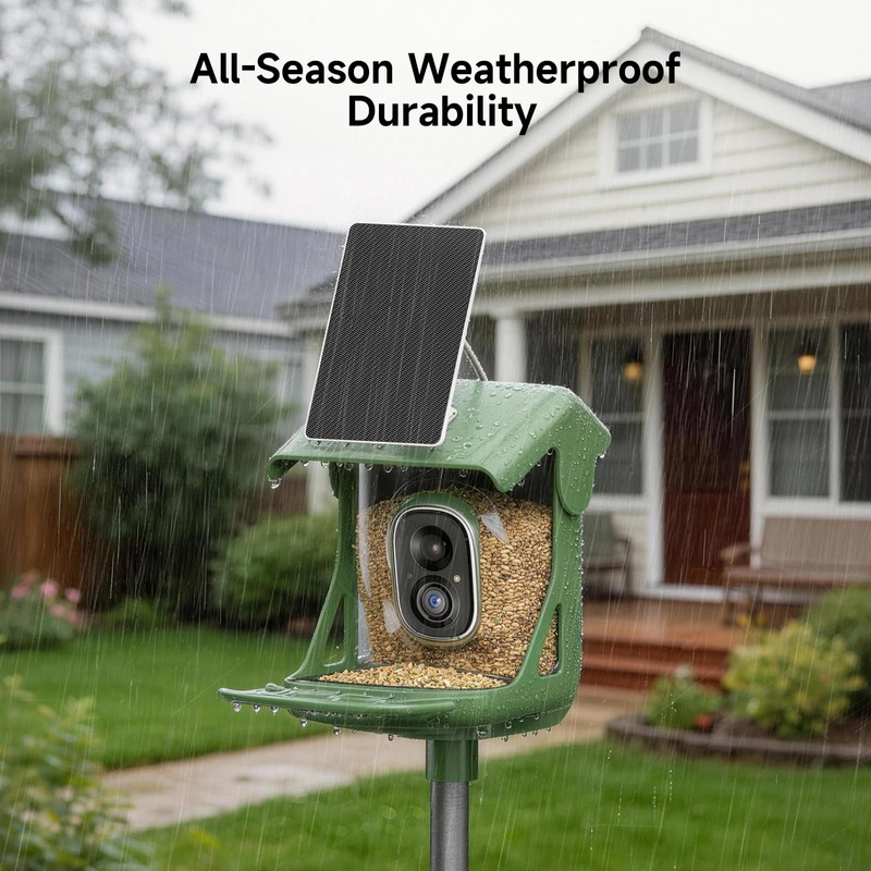 CINMOORE Smart Bird Feeder with Camera - Solar Powered, AI