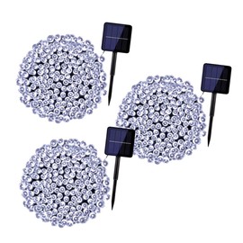 Dosyu Pack 3 Series De Luces Solar Led Blanco Frío 200 Focos 22 Metros Decorativa (Blanco Frío)
