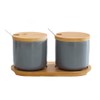 OnePine Set of 2 Sugar Bowl, 260ml Ceramic Spice Jar
