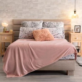 Vianney Manta Vianney Ligero color rosa con diseño lisa de 2.2m x 1.8m