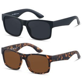 LYZOIT Extra Large Sunglasses for XL Big Wide Heads Mens Polarized XXL Oversized Square Sun Glasses 2 pack