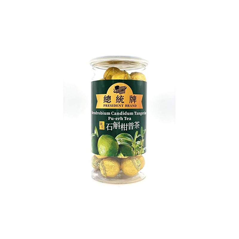 President Brand Dendrobium Candidum Tangerine Pu-erh Tea 12oz 铁皮石斛柑普洱茶 普洱
