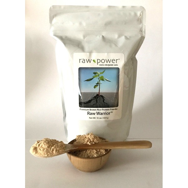 Raw Warrior Brown Rice Protein Powder (16 oz) premium, raw, organic