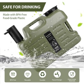 5 Gallon Water Jug with Foldable Auto Pump, BPA-Free Leak-Proof Camping Water Container Spigot, Type-C Rechargeable, Portable Water Dispenser Tank for Hiking, Outdoors & Emergency Water Storage