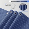 OVZME Blue Shower Curtain Set, Waffle Textured Heavy Duty Fabric