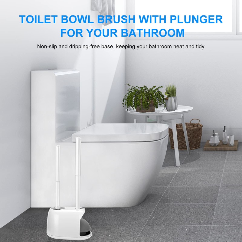 SetSail Toilet Brush and Plunger Set, 2 Packs Toilet Plungers
