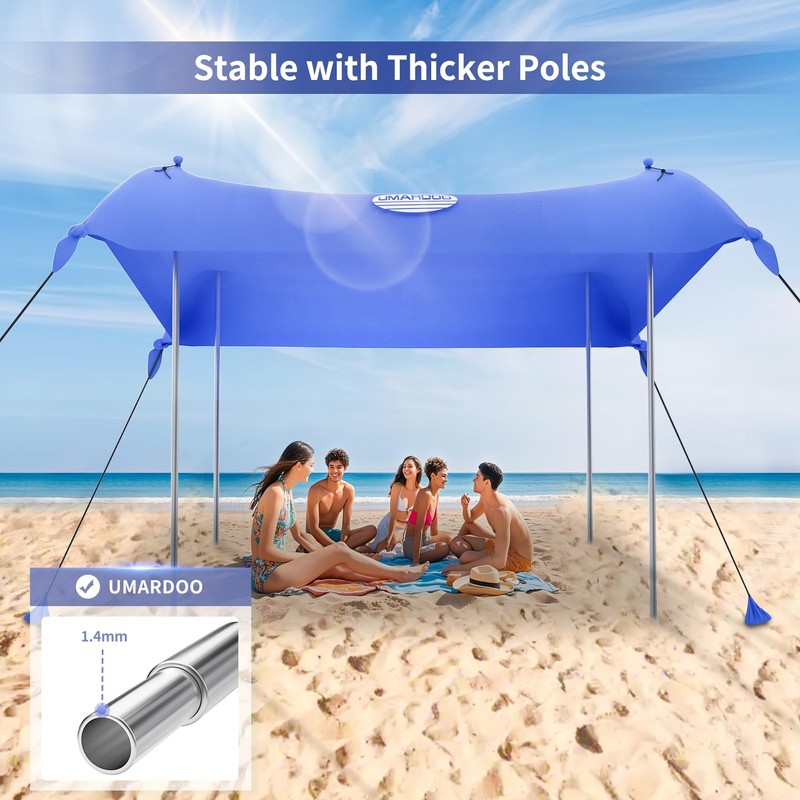UMARDOO Family Beach Tent Canopy Sun Shade Portable 10×10FT, Large