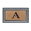 A1HC Rubber & Coir Floral Border Monogrammed Doormat, Classic Paisley,
