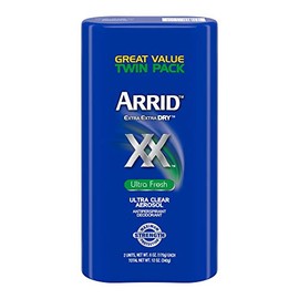 Arrid Arrid XX Extra Extra Dry Ultra Clear Aerosol Antiperspirant Deodorant, Ultra Fresh ,Twin Pack, 6 Ounce (Pack of 2) Packaging May Vary