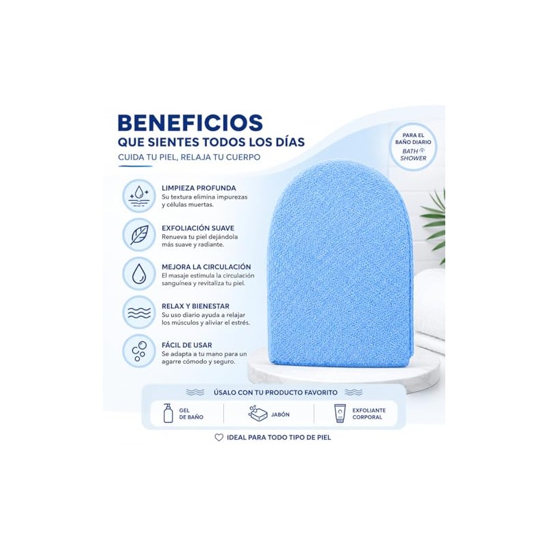 Manopla Exfoliante para Baño T Taio I Limpieza Corporal