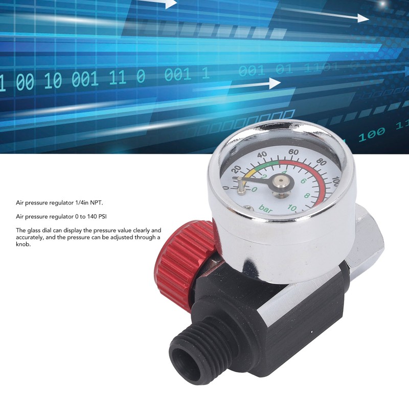 Spray Gun Air Pressure Regulator Aluminum Alloy High Accuracy Adjustment