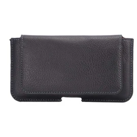 DFV mobile - Leather Horizontal Belt Case with Card Holder for Vivax Smart Fly X50 - Black