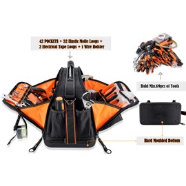 WELKINLAND 42-Pocket Tool Organizer - HVAC & Electrician's Waterproof Tool Tote
