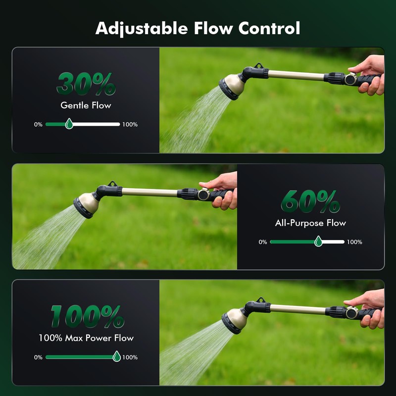 RESTMO Heavy Duty Watering Wand, Metal Garden Hose Nozze Sprayer