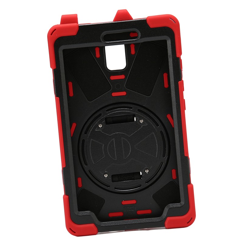 Tablet Case Silicone Hard PC Precise Cutouts Adjustable Strap Rotating